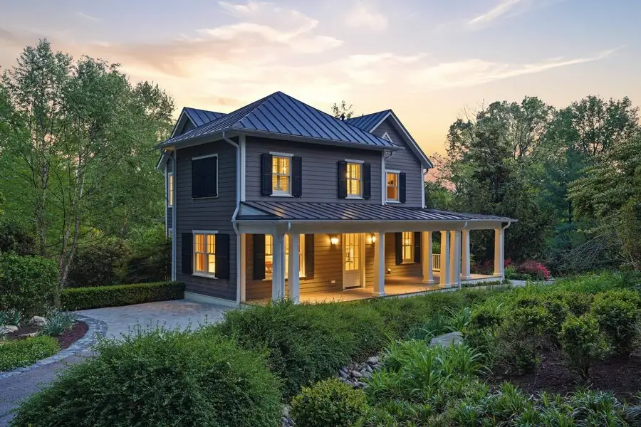 Detached guest residence at twilight